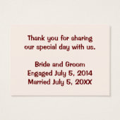 パーソナライズされたの結婚イベントはフラットカードに感謝 (裏面)