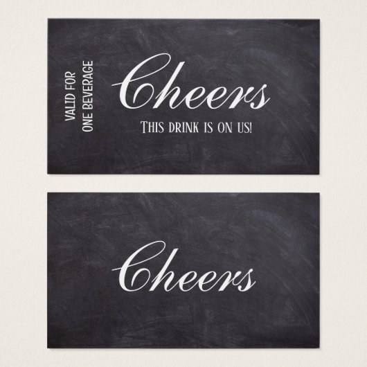 パーソナライズされたの結婚イベントドリンク券チケット (正面&裏面)