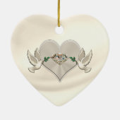 パーソナライズされたの結婚オーナメント周年記念オーナメント セラミックオーナメント (裏面)