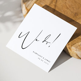 パーソナライズされたの結婚ナプキンズと我々はデザイン スタンダードカクテルナプキン