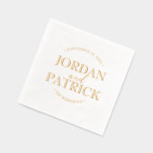 パーソナライズされたの結婚ナプキンズ・カップルの名前と日付 箔ナプキン (左)