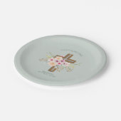 パーソナライズされたの結婚フローラ・クロス ペーパープレート (アングル)