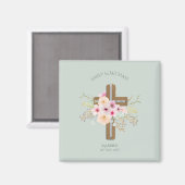 パーソナライズされたの結婚フローラ・クロス マグネット (正面/裏面)