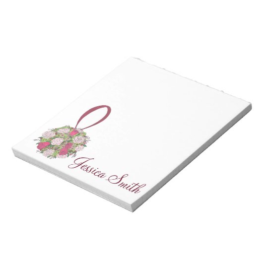 パーソナライズされたの結婚ブライダルパーティブーケメモ帳 ノートパッド (回転)