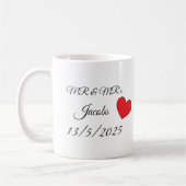 パーソナライズされたの結婚マグカップ – 名前をカスタムすると日付保 コーヒーマグカップ (左)
