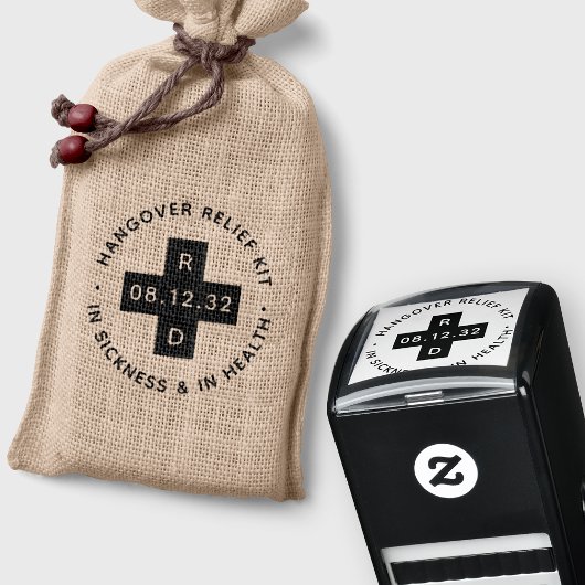 パーソナライズされたの結婚二日酔いレリーフ、 浮き彫りキット セルフインキングスタンプ