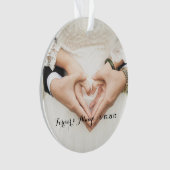 パーソナライズされたの結婚写真は永遠に オーナメント (正面)