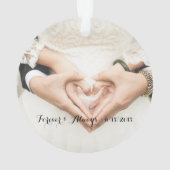 パーソナライズされたの結婚写真は永遠に オーナメント (裏面)