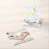 パーソナライズされたの結婚写真は永遠に スクエアペーパーコースター (インサイチュ)