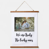 パーソナライズされたの結婚写真ウッドウォールタペストリー 吊り下げ型タペストリー (正面)