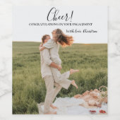 パーソナライズされたの結婚写真記念日婚約 ワインラベル (シングルラベル)