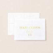 パーソナライズされたの結婚座席表 箔カード (封筒付き正面)