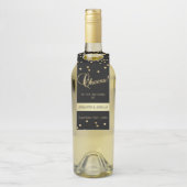 パーソナライズされたの結婚応援ブラック金ゴールド紙吹雪 ボトルネックタグ (ボトル)