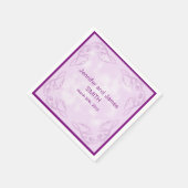 パーソナライズされたの結婚抽象芸術は紫の渦巻き スタンダードカクテルナプキン (角)