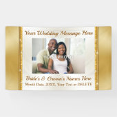 パーソナライズされたの結婚文字と写真のバナー 横断幕 (横)