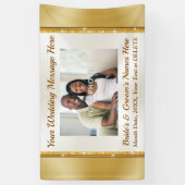 パーソナライズされたの結婚文字と写真のバナー 横断幕 (縦)