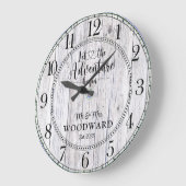 パーソナライズされたの結婚新婚旅行が始まる ラージ壁時計 (傾斜)