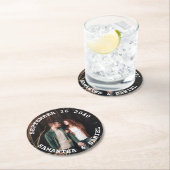 パーソナライズされたの結婚日付と写真 ラウンドペーパーコースター (インサイチュ)