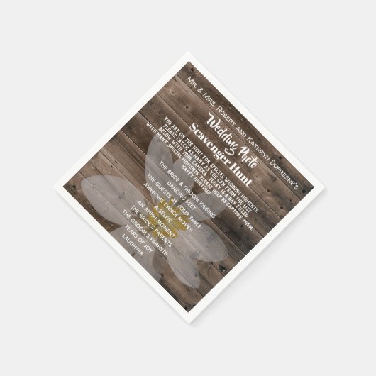 パーソナライズされたの結婚狩り スタンダードカクテルナプキン (角)