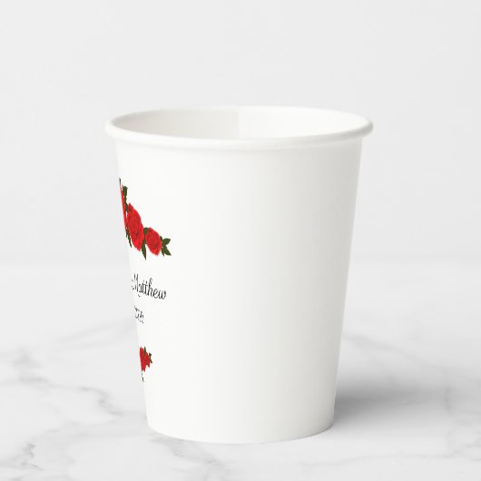 パーソナライズされたの結婚紙カップ 紙コップ (左)