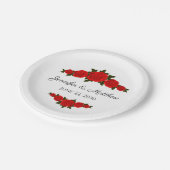 パーソナライズされたの結婚紙プレートとRed Roses ペーパープレート (アングル)