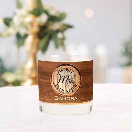 パーソナライズされたの結婚花嫁MRSウッド・トーン ウイスキーグラス (インサイチュ (ウェディング))