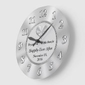 パーソナライズされたの結婚記念ギフトアイディアCLOCK ラージ壁時計 (傾斜)