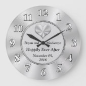 パーソナライズされたの結婚記念ギフトアイディアCLOCK ラージ壁時計 (正面)