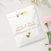 パーソナライズされたの結婚金ゴールドハート フェイバーバッグ (封をした状態)