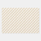 パーソナライズされたの結婚金ゴールドハート ラッピングペーパーシート (正面3)