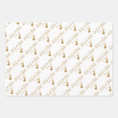 パーソナライズされたの結婚金ゴールドハート ラッピングペーパーシート (正面)