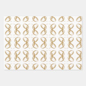 パーソナライズされたの結婚金ゴールドハート ラッピングペーパーシート (正面3)