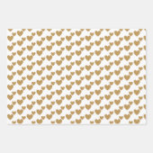 パーソナライズされたの結婚金ゴールドハート ラッピングペーパーシート (正面3)