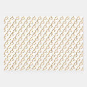 パーソナライズされたの結婚金ゴールドハート ラッピングペーパーシート (正面3)