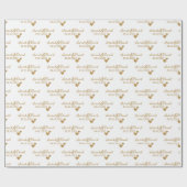 パーソナライズされたの結婚金ゴールドハート ラッピングペーパー (フラット)
