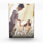 パーソナライズされたの結婚Photo Keepsake Loveスクリプト フォトブロック (正面)
