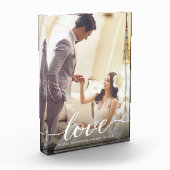 パーソナライズされたの結婚Photo Keepsake Loveスクリプト フォトブロック (左)