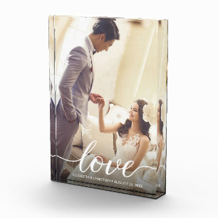 パーソナライズされたの結婚Photo Keepsake Loveスクリプト フォトブロック