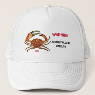 「パーソナライズされたの警告Crabby Guard on Duty」トラック キャップ