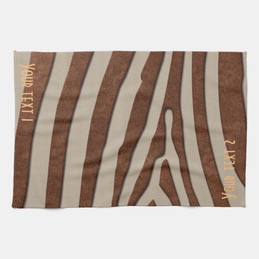 パーソナライズされたはっきりしたアニマルプリント キッチンタオル (横)