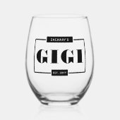 パーソナライズされたはっきりしたモダンジエスト新おばあちゃん ステムなしワイングラス (正面)