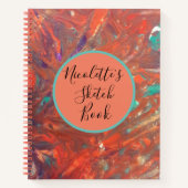 パーソナライズされたはっきりした抽象芸術絵画オレン ノートブック (正面)