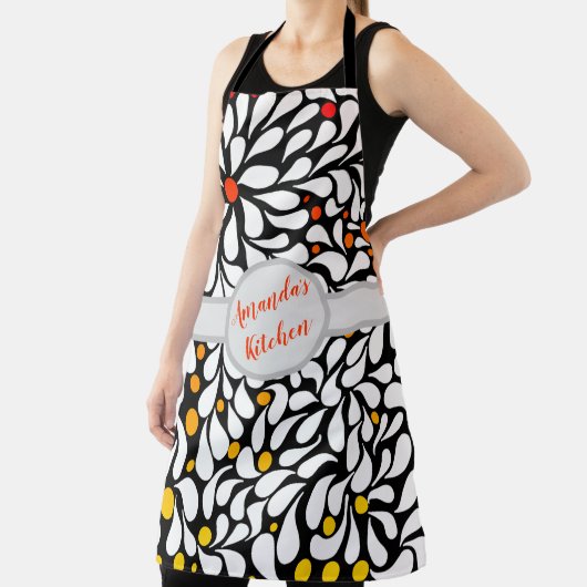パーソナライズされたはっきりした花温グラデーションプリント  エプロン (インサイチュ)