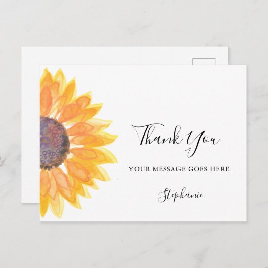 パーソナライズされたひまわり ポストカード (正面/裏面)