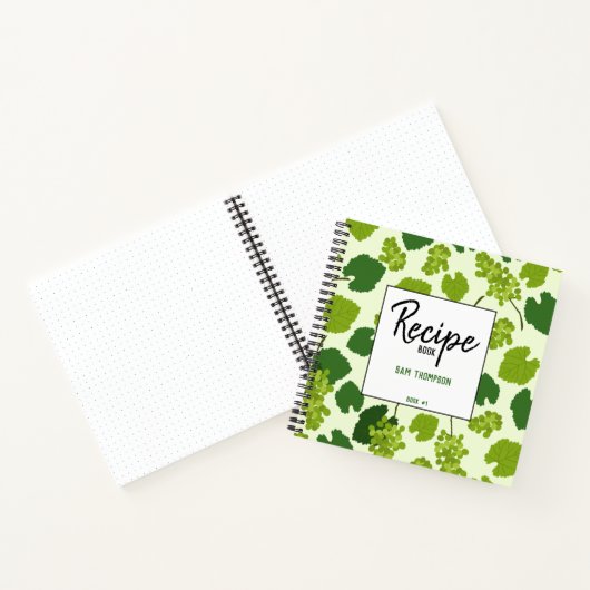パーソナライズされたぶどう&葉レシピクック空白のブック ノートブック (内部)