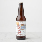 パーソナライズされたぶら下がったのサインストライプのポールホリデイ ビールラベル (正面)