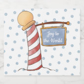 パーソナライズされたぶら下がったのサインストライプのポールホリデイ リキュールボトルラベル (シングルラベル)