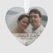 パーソナライズされたまたは婚約のフォトオーナメント オーナメント (裏面)