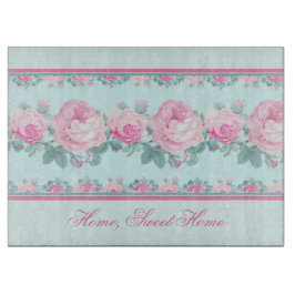 パーソナライズされたみすぼらしいシックなガラス板 カッティングボード