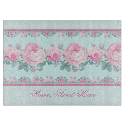 パーソナライズされたみすぼらしいシックなガラス板 カッティングボード (正面)